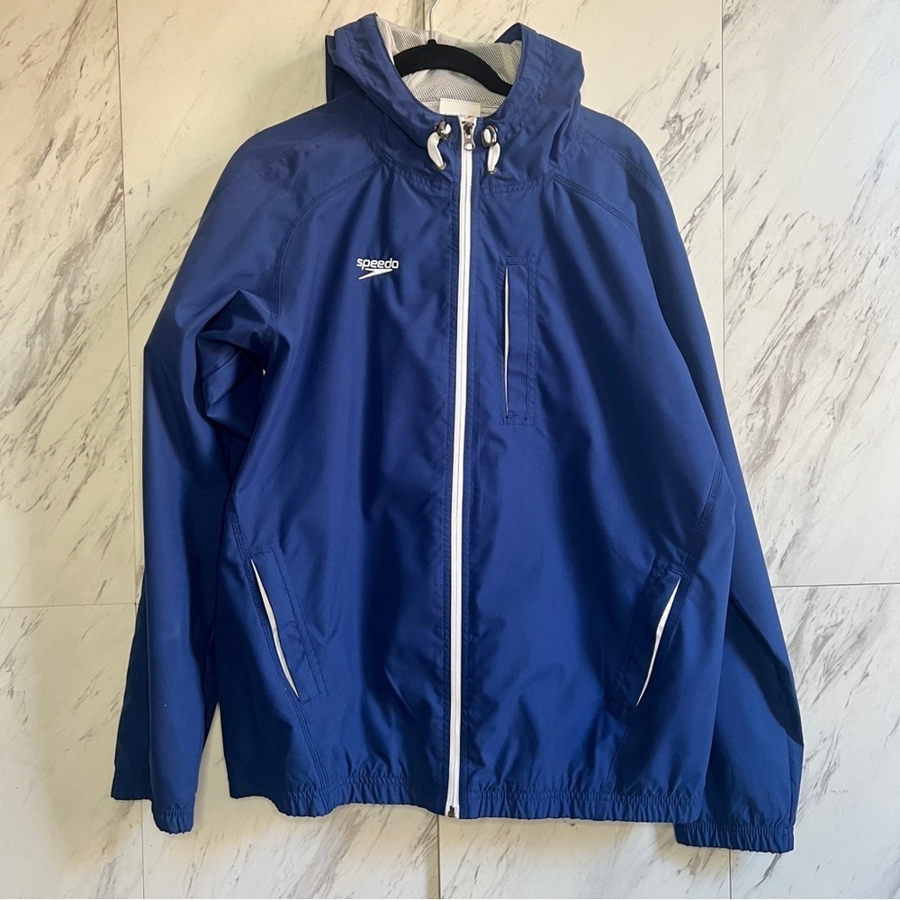 Speedo Blue Net Swimming Windbreaker SZ L